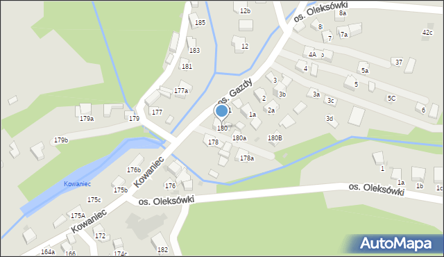 Nowy Targ, Kowaniec, 180, mapa Nowego Targu