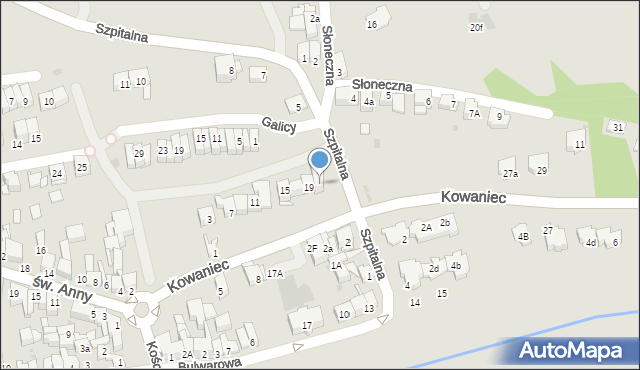 Nowy Targ, Kowaniec, 21, mapa Nowego Targu
