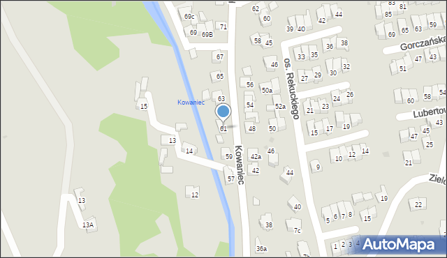 Nowy Targ, Kowaniec, 61, mapa Nowego Targu