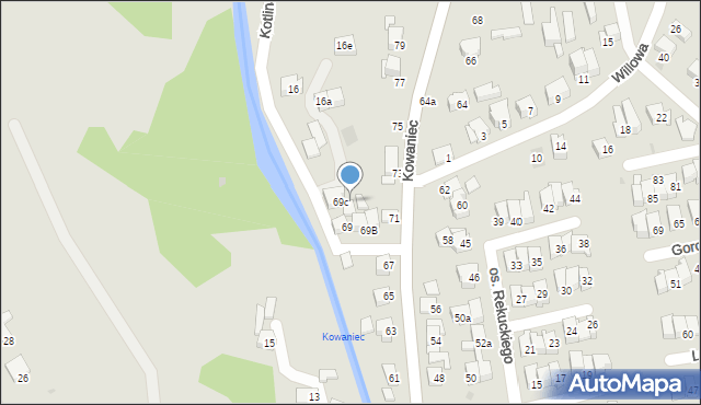 Nowy Targ, Kowaniec, 69d, mapa Nowego Targu