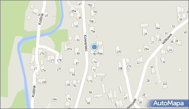 Nowy Targ, Kowaniec, 76, mapa Nowego Targu