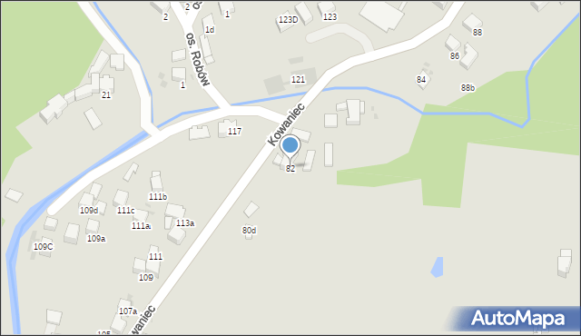 Nowy Targ, Kowaniec, 82, mapa Nowego Targu