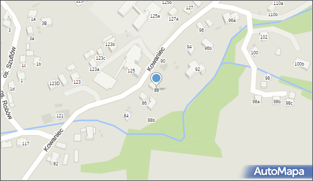 Nowy Targ, Kowaniec, 88, mapa Nowego Targu