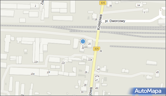 Nowy Tomyśl, Kolejowa, 22, mapa Nowy Tomyśl