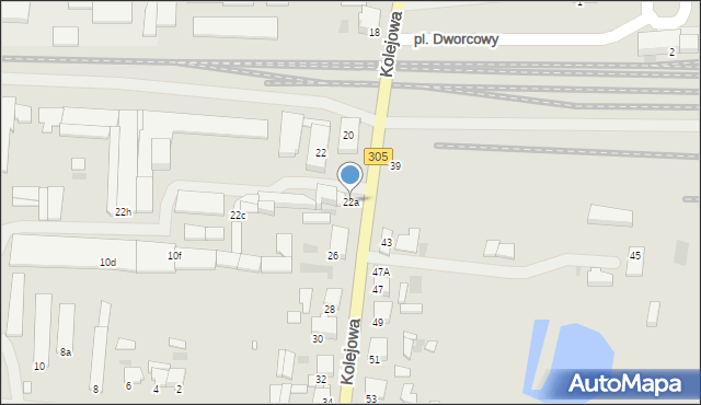 Nowy Tomyśl, Kolejowa, 22a, mapa Nowy Tomyśl