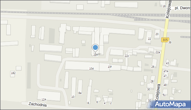 Nowy Tomyśl, Kolejowa, 22h, mapa Nowy Tomyśl