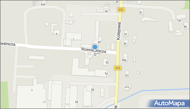 Nowy Tomyśl, Kolejowa, 52, mapa Nowy Tomyśl