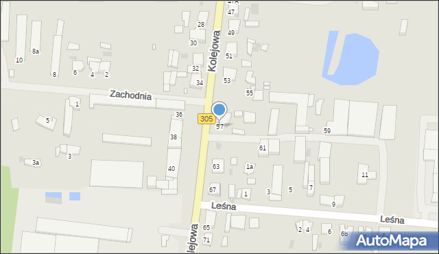 Nowy Tomyśl, Kolejowa, 57, mapa Nowy Tomyśl