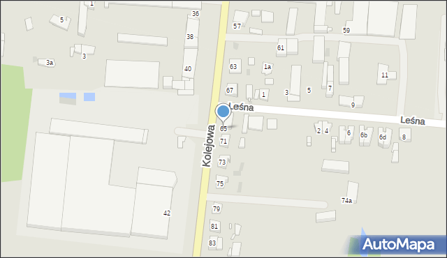 Nowy Tomyśl, Kolejowa, 65, mapa Nowy Tomyśl