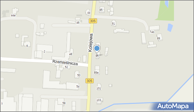 Nowy Tomyśl, Kolejowa, 95, mapa Nowy Tomyśl