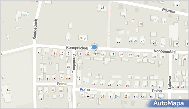 Nowy Tomyśl, Konopnickiej Marii, 14, mapa Nowy Tomyśl