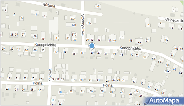 Nowy Tomyśl, Konopnickiej Marii, 40, mapa Nowy Tomyśl