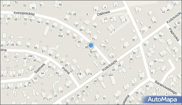 Nowy Tomyśl, Konopnickiej Marii, 70, mapa Nowy Tomyśl