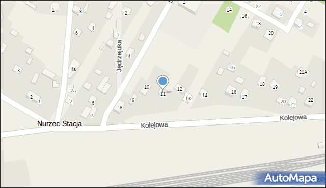 Nurzec-Stacja, Kolejowa, 11, mapa Nurzec-Stacja
