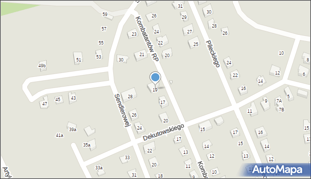 Nysa, Kombatantów RP, 19, mapa Nysy