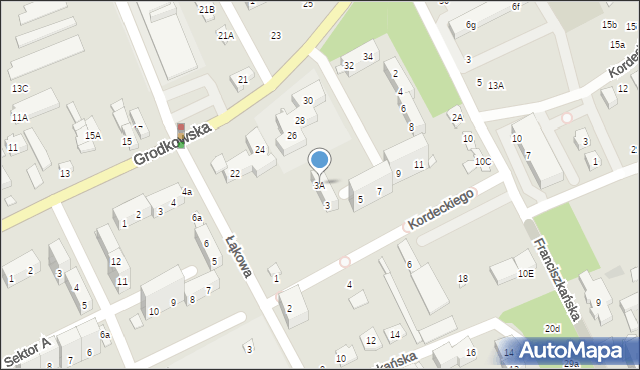 Nysa, Kordeckiego Augustyna, ks., 3A, mapa Nysy