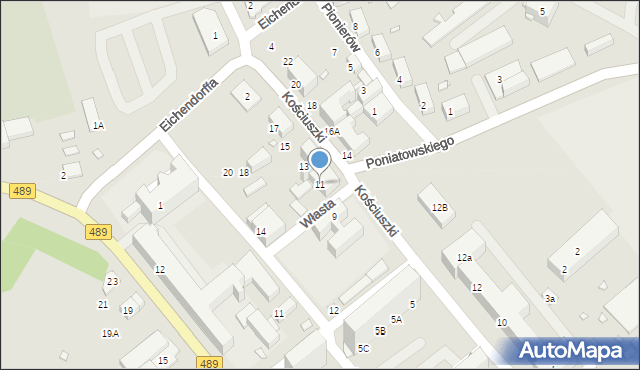 Nysa, Kościuszki Tadeusza, gen., 11, mapa Nysy