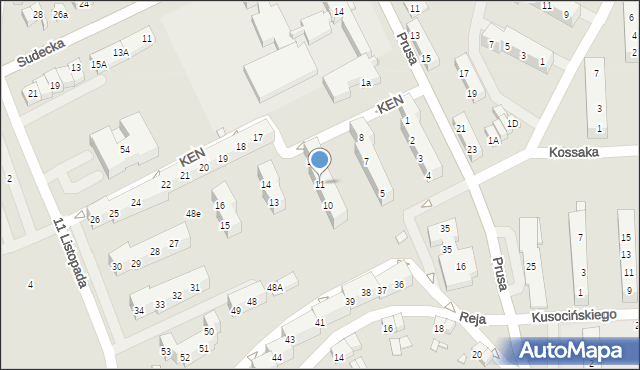 Nysa, Komisji Edukacji Narodowej, 11, mapa Nysy