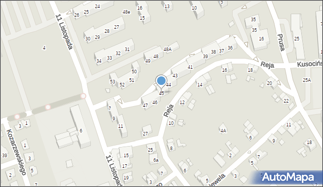 Nysa, Komisji Edukacji Narodowej, 45, mapa Nysy