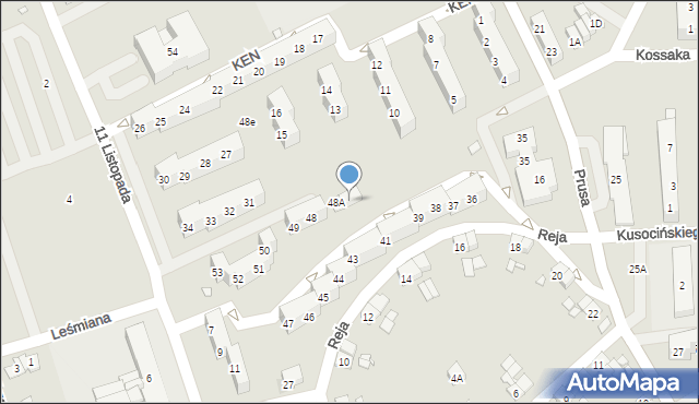Nysa, Komisji Edukacji Narodowej, 48B, mapa Nysy