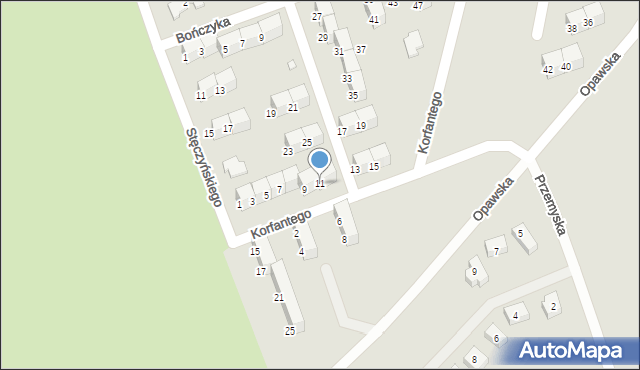 Nysa, Korfantego Wojciecha, 11, mapa Nysy