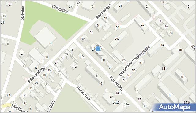 Oborniki, Kopernika Mikołaja, 1B, mapa Oborniki