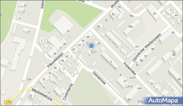 Oborniki, Kopernika Mikołaja, 2, mapa Oborniki