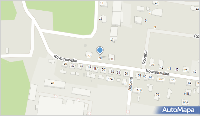 Oborniki, Kowanowska, 29, mapa Oborniki