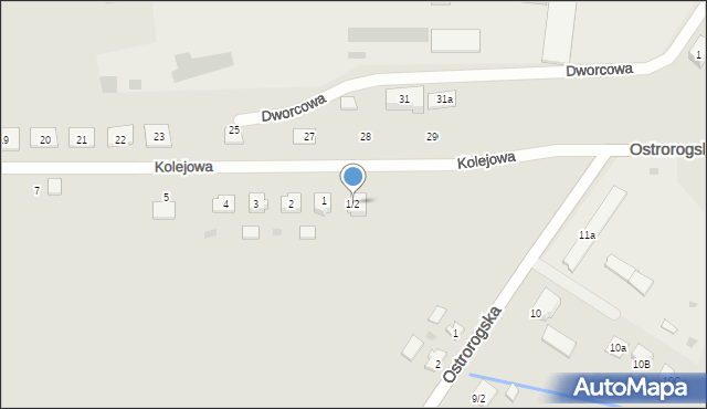 Obrzycko, Kolejowa, 1/2, mapa Obrzycko