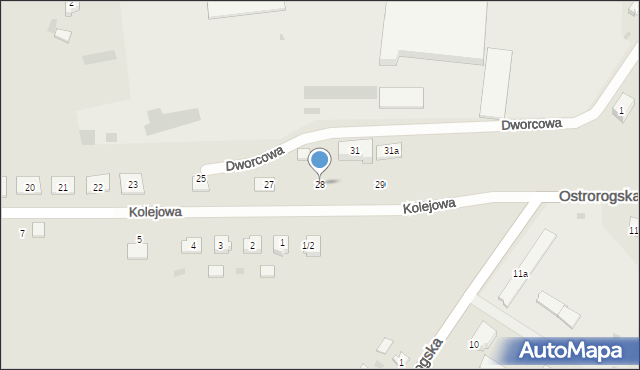 Obrzycko, Kolejowa, 28, mapa Obrzycko