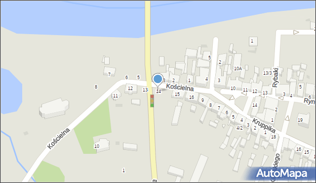 Obrzycko, Kościelna, 14, mapa Obrzycko