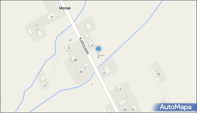 Odrzykoń, Kościuszki Tadeusza, gen., 12, mapa Odrzykoń