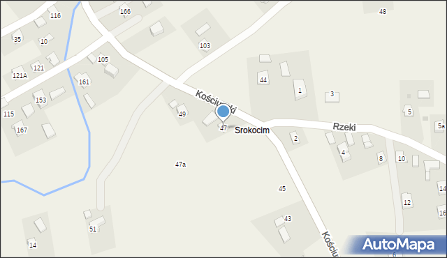 Odrzykoń, Kościuszki Tadeusza, gen., 47, mapa Odrzykoń