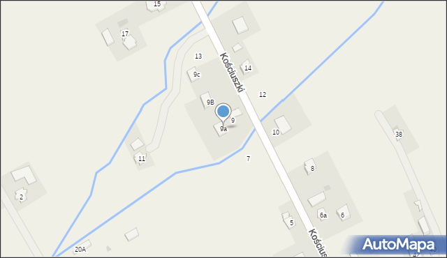 Odrzykoń, Kościuszki Tadeusza, gen., 9a, mapa Odrzykoń