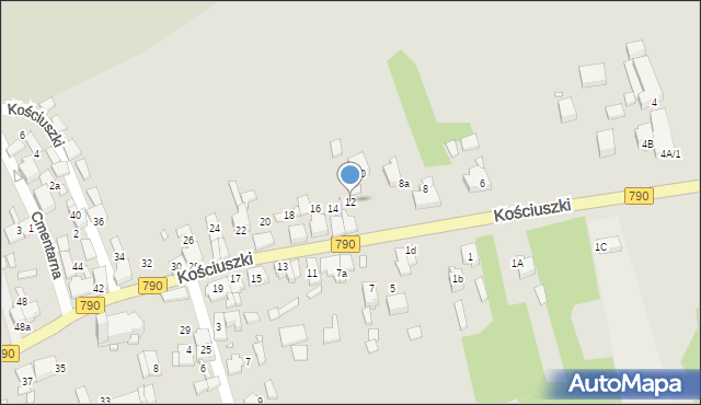 Ogrodzieniec, Kościuszki Tadeusza, gen., 12, mapa Ogrodzieniec