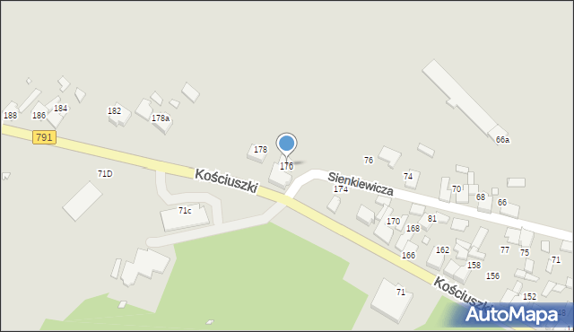 Ogrodzieniec, Kościuszki Tadeusza, gen., 176, mapa Ogrodzieniec