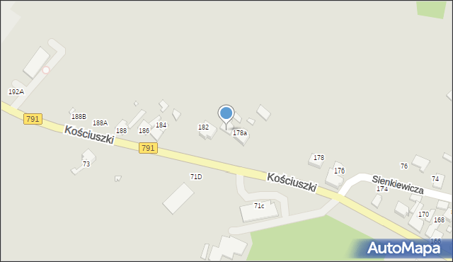 Ogrodzieniec, Kościuszki Tadeusza, gen., 180, mapa Ogrodzieniec