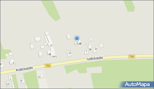 Ogrodzieniec, Kościuszki Tadeusza, gen., 2c, mapa Ogrodzieniec