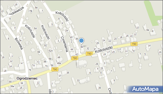Ogrodzieniec, Kościuszki Tadeusza, gen., 34, mapa Ogrodzieniec