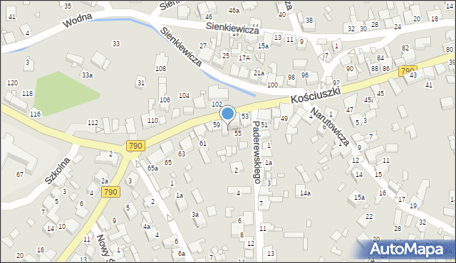 Ogrodzieniec, Kościuszki Tadeusza, gen., 57, mapa Ogrodzieniec