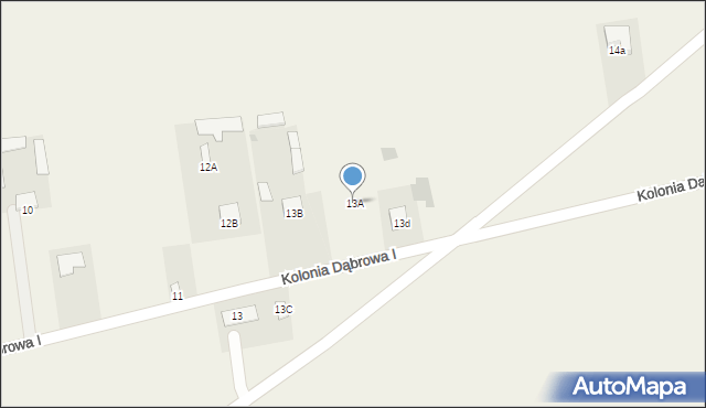 Okrzeja, Kolonia Dąbrowa II, 13A, mapa Okrzeja