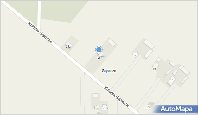 Okrzeja, Kolonia Gąszcze, 18, mapa Okrzeja