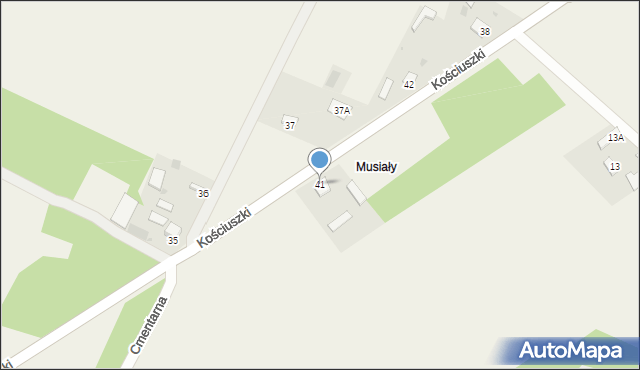 Oksa, Kościuszki Tadeusza, gen., 41, mapa Oksa