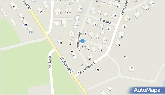 Olecko, Kochanowskiego Jana, 2, mapa Olecko