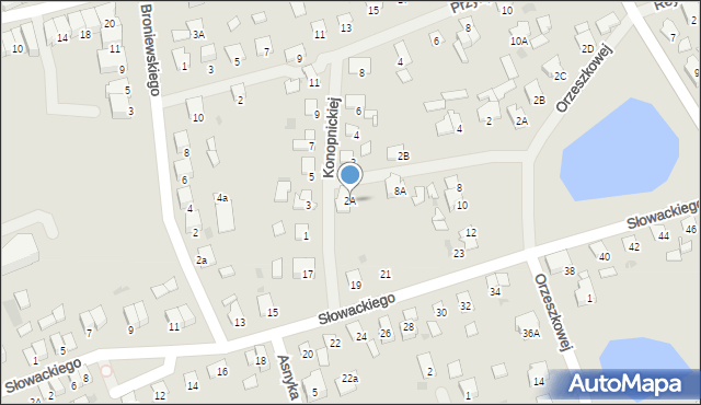 Olecko, Konopnickiej Marii, 2A, mapa Olecko