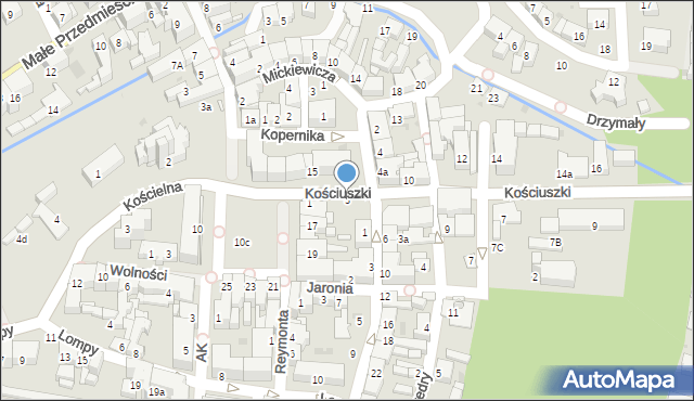 Olesno, Kościuszki Tadeusza, gen., 3, mapa Olesno