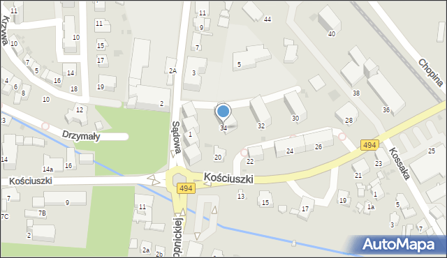 Olesno, Kościuszki Tadeusza, gen., 34, mapa Olesno