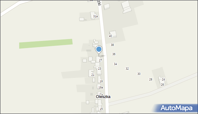 Oleszka, Kościuszki Tadeusza, gen., 27, mapa Oleszka