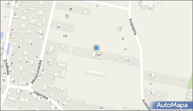 Oleszno, Kościelna, 11A, mapa Oleszno