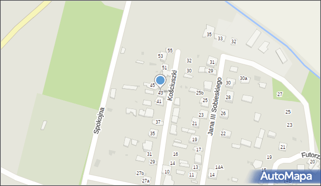 Oleszyce, Kościuszki Tadeusza, gen., 43, mapa Oleszyce